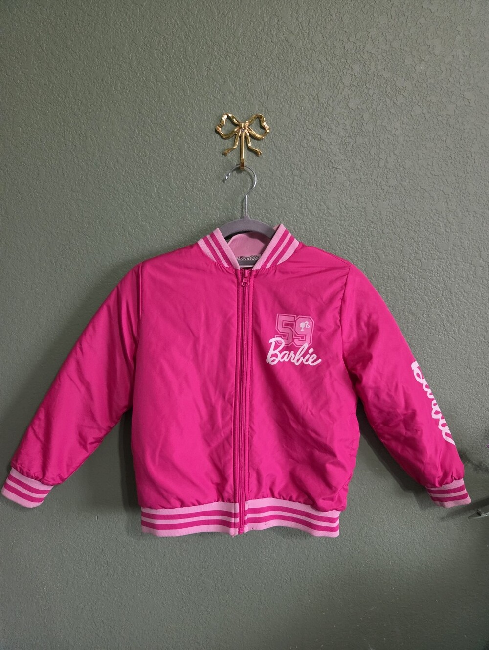 Barbie Pink Bomber Jacket - Bright Hot Pink